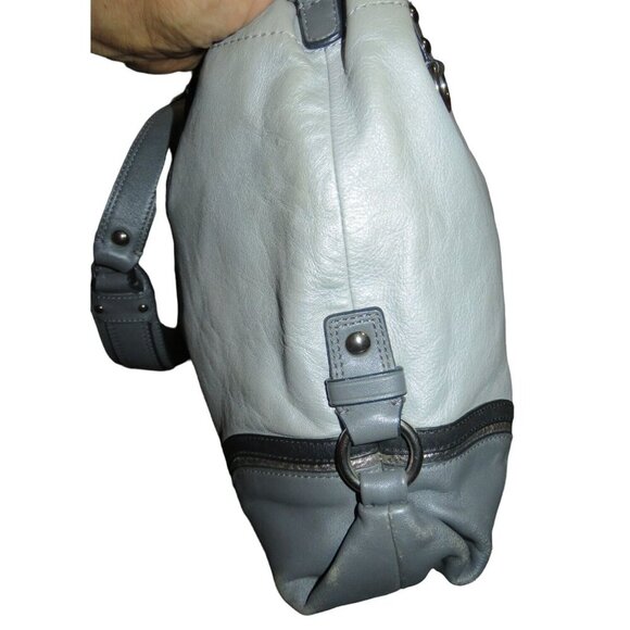 COACH 2012 Ashley Spectator Leather Carryall satchel Gray Colorblock 10 X 15 - Picture 4 of 13